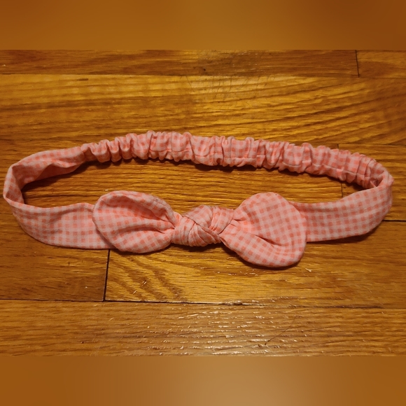 10 for $16 - Infant Girls Checkered Pink & White Headband - Picture 1 of 1